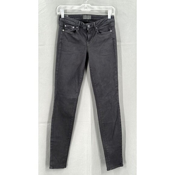 Vince Jeans Womens 26 Black Tapered Skinny Silhouette Mid Rise‎ Riley Denim - Picture 1 of 12